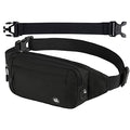 WATERFLY Fanny Pack Waist Bag: Small Hip Pouch Bum Bag Fannie Pack Phanny Fannypack Waistpack Bumbag Beltbag Sport Slim Fashionable for Jogging Hiking Hiker Woman Man - color: Pure Black