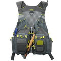 Gonex Fly Fishing Vest for Men Women, Comfortable Adjustable Fishing Vest with Multi-Pockets Reflective Stripes - color: Gray+yellow
