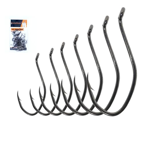 Catfishing Hooks Big River Bait Hook 25/50/100pcs, Fishing Hooks for Saltwater Freshwater,Catfish Striper Flathead Carp Bass 1# 1/0 2/0 3/0 4/0 6/0 8/0 10/0 - size: 50PCS 6#