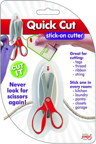 Jokari Quick Cut Wall-Mounted Cutting Tool - Peel & Stick, Safe Hidden Blade Cutter for Crafts, Fishing Line, Thread, Yarn, Fabric, Tags, No-Tool Installation - size: 1 Pack