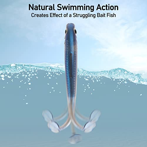 Dr.Fish Paddle Tail Swimbaits, Soft Fishing Lures for Bass Fishing 2.75-4.75 Inches, Freshwater & Saltwater Soft Plastic Baits Swim Shad Bait Minnow Lures Drop Shot - color: Pumpkinseed, size: 2.7"-6 Pack
