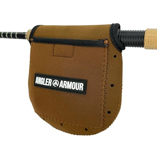 Angler Armour Spinning Reel Cover, Fishing Reel Case, Fishing Reel Cover, Spinning Reel Sleeve, Spinning Reel Case, Spinning Reel Protector, Fits 1000, 2000, 3000, 3500 Series Reels (Brown) - color: Brown