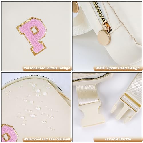 Uygafly Birthday Gifts for 4 5 6 7 8 9 10 11 12 13 Year Old Girl,Gift for Teen Girls Kids Toddler,Personalized Initial Fanny Pack Purse Crossbody Bag Belt Bag Cute Trendy Stuff | Cream,P - color: Cream, style: P