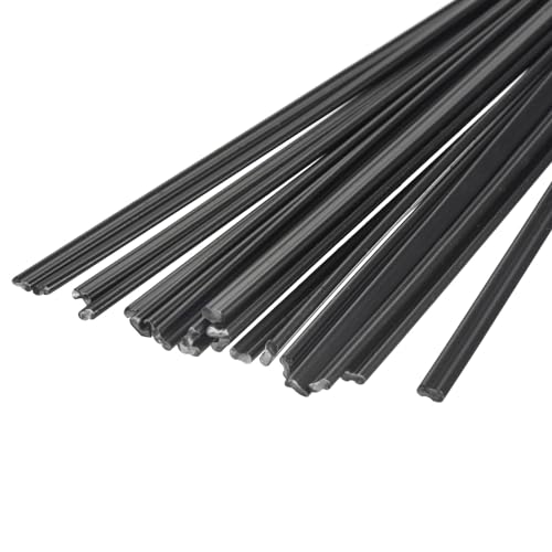 MECCANIXITY 20pcs 8 Inch Plastic Welding Rods PP Welding Strips Welder Rods for Car Bumper, Kayak Repair, Plastic Welder, Black