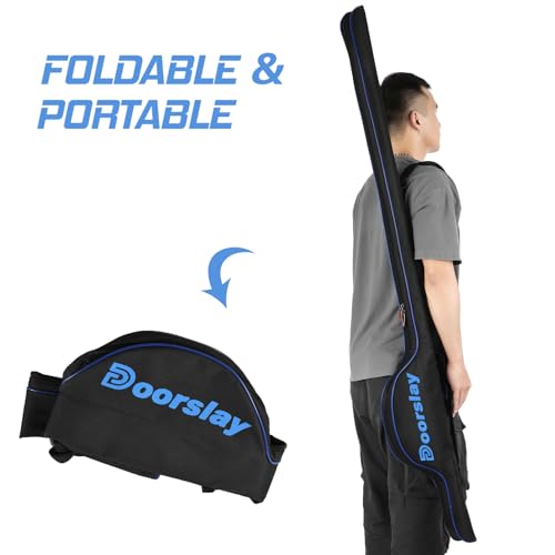 Fishing Rod Bag - 63 Inch Rod & Reel Protective Case, Portable Folding Pole Case, Waterproof Tackle Storage & Organizer - color: Black&Blue