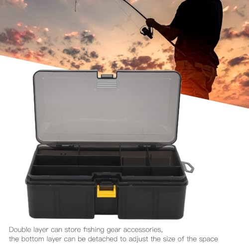 Fishing Tackle Box Water-proof Bait & Lure Organizer with Removable Dividers, Portable PP Plastic Storage for Fishing Accessories (21.5x12x6.7cm)‌