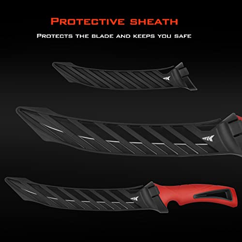 KastKing Intimidator Fillet Knife with Sharpening Steel, Ultra-Sharp G4116 German Stainless-Steel Blades, Non-Slip Handle, Protective Sheath, 9'' Fillet Knife and Honing Rod - color: 9'' Fillet Knife and Sharpening Steel