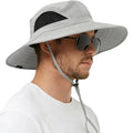 Wide Brim Sun Bucket Hat, Waterproof Boonie Hat for Men & Women | UPF 50+ UV Protection, Adjustable Fit, Chin Strap & Sweatband, Foldable Durable for Fishing Hiking Garden Beach - color: 01 Light Grey