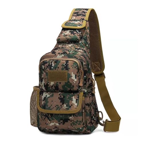 Sling Bag Crossbody Backpack for Men, Tactical Chest Shoulder Bags Daypack | Camouflage Cross Body Bag with Convertible Waterproof Shoulder Strap Trendy Casual Daypacks and Water Bottle Holder Chest Bag - color: Color 4