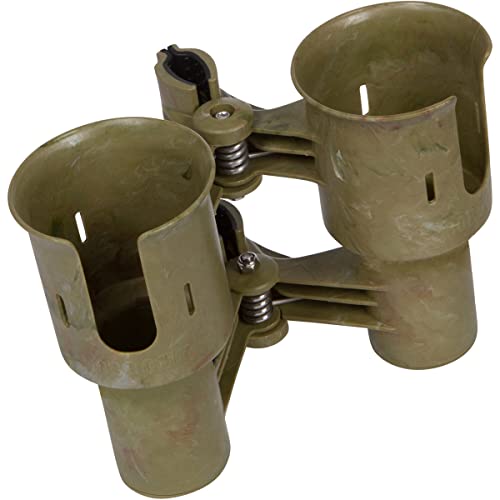 ROBOCUP, (Camo), Patented Boat Cup Holder, Clamp on Portable Storage Caddy Securely Holds 2 Drinks, Fishing Poles, Tools, Marine Gear | Perfect for Boating, Beach Umbrellas, Golf Carts - color: Camo, size: Standard Spring