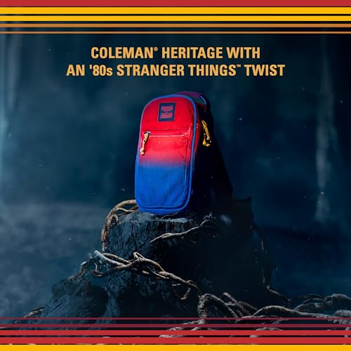 Coleman Stranger Things Outdoor Gear Collection, Limited Edition Stranger Things & Coleman Upside Down Camping Assortment, Cooler/Chair/Tent/Sleeping Bag - style: Soft Cooler (Red Fade)