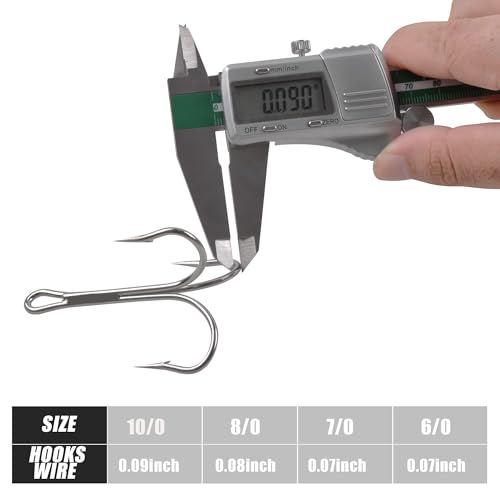 15/30pcs Classic Treble Fishing Hooks Large Size Silver Triple Barbed Fish Hook Strong Sharp Saltwater Fishing Hooks Size 4/0 6/0 7/0 8/0 9/0 10/0 - size: 8/0 - 30pcs
