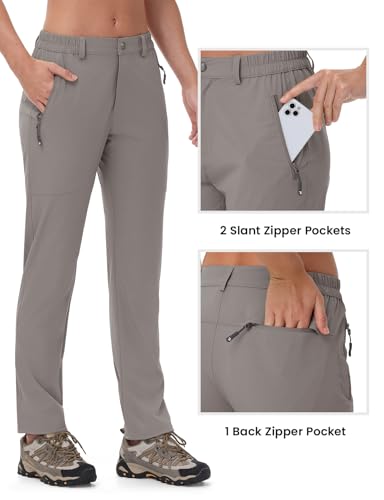 Rdruko Women's Hiking Pants Lightweight Quick Dry Water Resistant Outdoor Travel Fishing Pants with Pockets - color: 02 Medium Grey, size: XX-Large