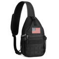 HALOVIE Crossbody Sling Bag Anti Theft RFID Sling Backpack Lightweight Travel Hiking EDC Tactical Chest Shoulder Pack Gift for Men - color: Black