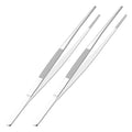 2 PCS 12 Inch Stainless Steel Tweezers, with Straight Round Blunt Serrated Tip, 0.07 Inch Thickness Stainless Steel, Multipurpose Daily Garden Home Lab Craft Repairing Tool - size: 12"L(0.07"T)