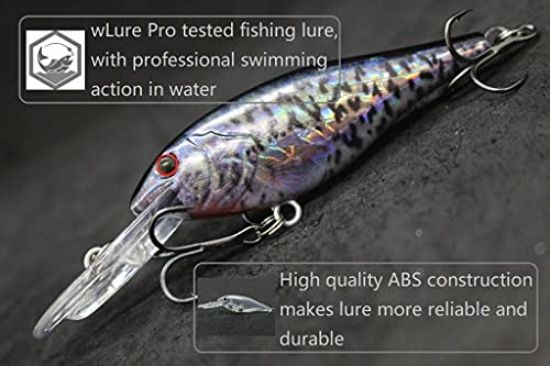 Minnow Crankbait for Bass Fishing Bass Lure Jerkbait Fishing Lures and Tackle Box - color: HC187KB