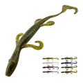 Wild Lizard Soft Plastic Lure, 5.5 Inch Scented Creature Bait for Bass Fishing, Active Legs & Tail, Dense Salt Body for Natural Sink, Ideal for Texas & Carolina Rig, 10-Pack - color: Green Pumpkin