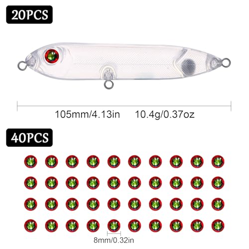 20pcs/25pcs Fishing Blanks Lures Kit Fishing Topwater Unpainted Swimbait Unpainted Crankbaits Hard Baits DIY Lure for Bass Salmon Trout Saltwater and Freshwater - color: 20PCS 4.13″/0.37oz