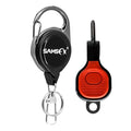SAMSFX Fishing Nipper with Retractable Tether, Stainless Steel Blades that Cut Braid, Mono and Fluoro Lines, SNIP, Fishing Line Cutters (Red) - color: Red