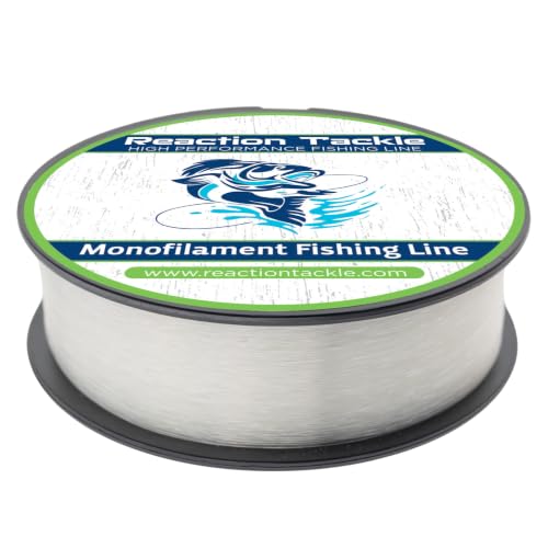 Reaction Tackle Monofilament Fishing Line - Premium Nylon Mono Line, Strong & Abrasion-Resistant, Low Memory for Smooth Long Casts - Freshwater & Saltwater - color: Clear, size: 15lb (1200 Yards)