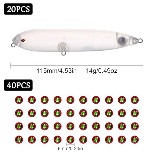 20pcs/25pcs Fishing Blanks Lures Kit Fishing Topwater Unpainted Swimbait Unpainted Crankbaits Hard Baits DIY Lure for Bass Salmon Trout Saltwater and Freshwater - color: 20PCS 4.53″/0.49oz