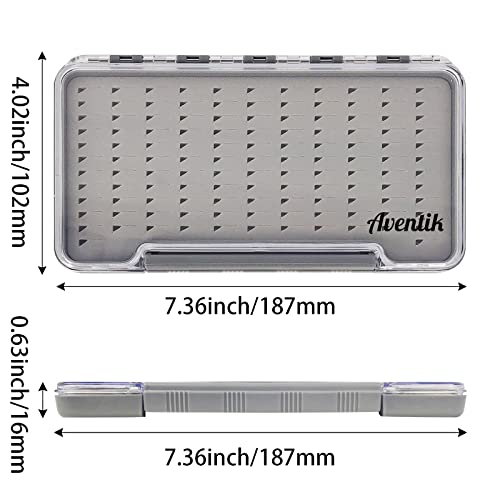 Waterproof Fly Fishing Boxes Super Slim Transparent Fishing Tackle Storage Easy Grip Foams Multi Magnetic Compartments Fishing Tackle Storage Trays 7.36"X4.02"X0.63"(Grey-H046LB) - color: Grey-LB