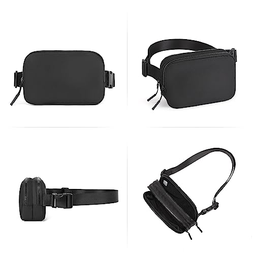 CLUCI Small Belt Bag for Women, Crossbody Everywhere Waist Packs Trendy, Women's Fanny Pack with Adjustable Strap - color: A1-1 Black
