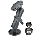 VAUBORTTI Aluminum Ball Mount for Garmin Striker 4,Double AMPS Round Plates,1" Ball Fit for RAM Kit,Drill Base for Fish Finder,GPS Chartplotter Holder, T-Bolt Track Mount for Kayak Boat Marine