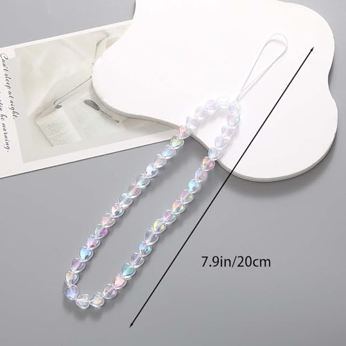 Beaded Phone Lanyard Wrist Strap Phone Charms Fixed Beads Pearl Chain - color: PC-ryj-5