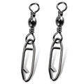 QISHUO High Strength Fishing Swivels Stainless Clips Steel Snap Swivels Barrel Connector Saltwater Swivel Fishing Rolling Black Nickel - size: Size 2/0+L (88lb) 25 pcs