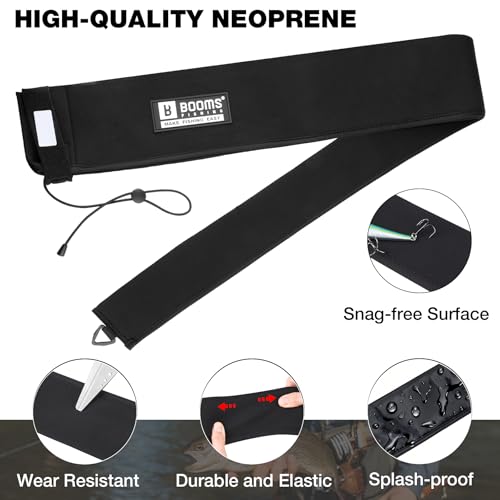 Booms Fishing Neoprene Rod Sleeve: Fishing Pole Sleeve - Protective Rod Socks with Hanging Loop & Adjustable Lanyard - RS8/9 Floating Pole Covers for Casting/Trolling, Spinning, Fly Rods - size: 60", style: Spinning