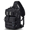 HAOMUK Tactical Sling Bag Pack Military Rover Shoulder Sling Backpack EDC Molle Assault Range Bag - color: Black&blue Cp
