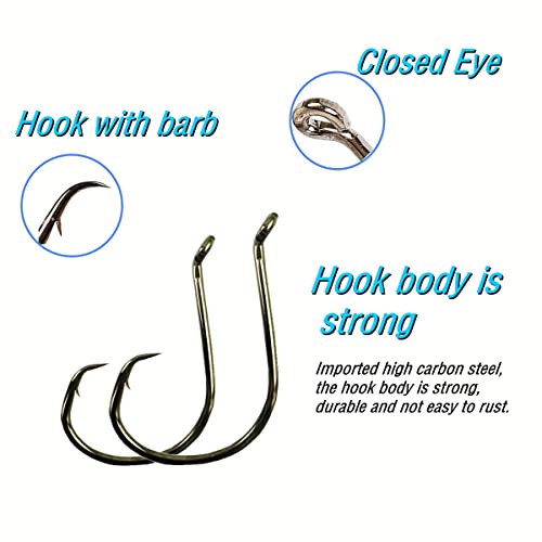 Catfishing Circle Hooks 50/100Pcs Octopus Fishing Circle Hooks Saltwater Freshwater for Catfish Bass Redfish 1/0 2/0 /3/0 4/0 5/0 6/0 7/0 8/0 9/0 10/0 12/0 14/0 - size: 100PCS 1#