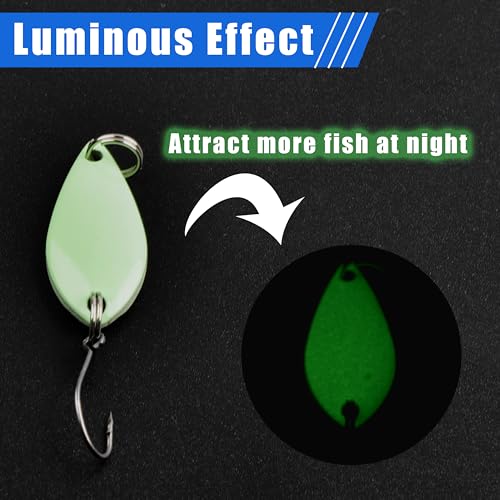 Fishing Spoons Lures for Trout, 12/24pcs Trout Spoons Set Single Hooks Hard Metal Fishing Jigging Bait Tackle Casting Spinner Bait for Crappie Bass Perch Panfish Pike, 1/5 oz - color: 12pcs---0.17oz