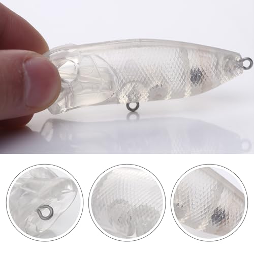 20pcs/25pcs Fishing Blanks Lures Kit Fishing Topwater Unpainted Swimbait Unpainted Crankbaits Hard Baits DIY Lure for Bass Salmon Trout Saltwater and Freshwater - color: 25PCS 2.76″/0.38oz