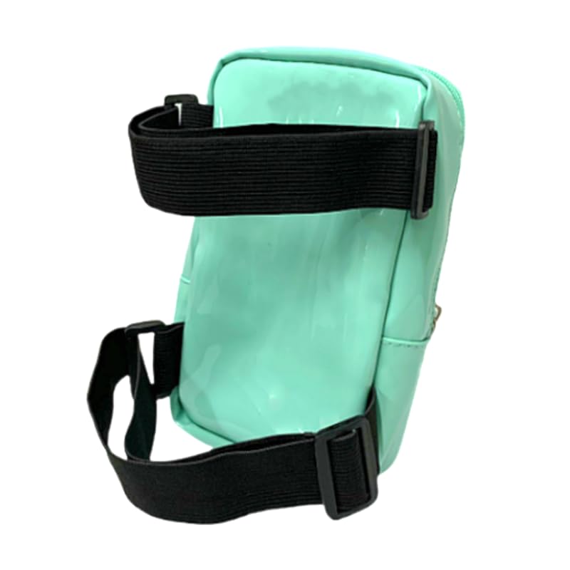 Glossy Thigh Bag | Carnival Leg Harness for Women | Outdoor Waist Pouch | J'ouvert Travel Leg Pack with Adjustable Straps | Mint Green - color: Mint Green