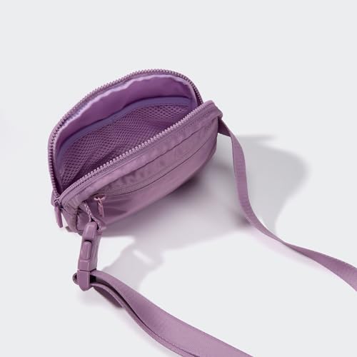 Pander Two Way Zipper Fanny Pack Nylon Everywhere Belt Bag for Women, Water Repellent Waist Packs, Crossbody Bags with Adjustable Strap (Light Purple). - color: Light Purple