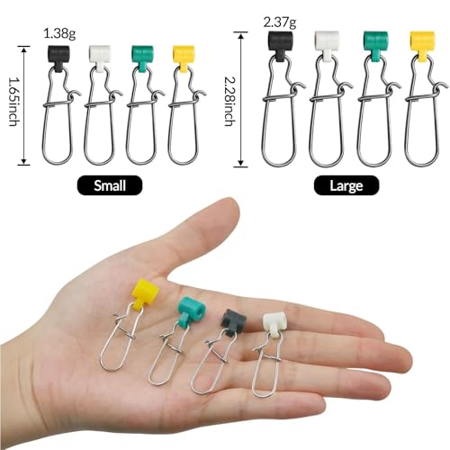 FishTrip Sinker Slides for Fishing Rigs - 25/50/100pcs Duo Lock Snaps for Fishing Line Heavy Duty Weights Sinkers Saltwater Connector Accessories - color: Black, size: S#_25pcs