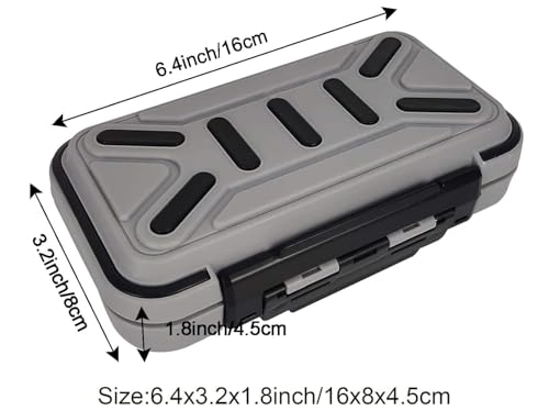 Aventik Waterproof Fishing Tackle Box Lures Hooks Bait Storage Case Trays Accessory Boxes Thicker Plastic Hooks Box(Grey)