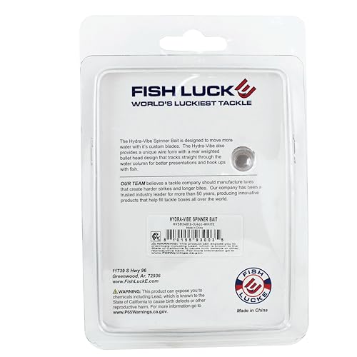 Luck E Strike Hydra-Vibe Spinner Bait with Custom Blades - color: White, size: 3/4 OZ