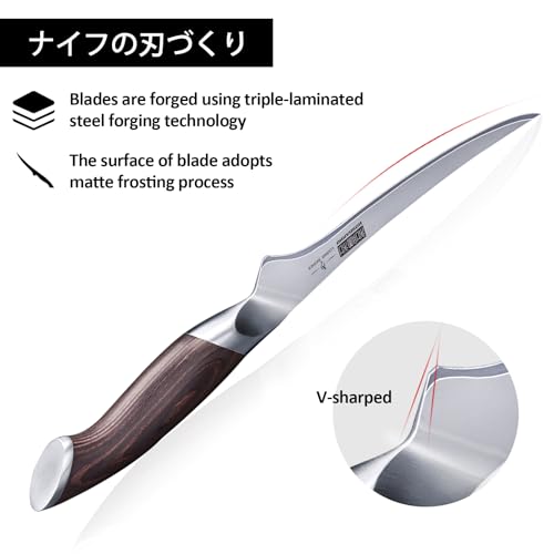 HOSHANHO Fillet Knife 7 Inch, Super Sharp Boning Knife in High Carbon Stainless Steel, Professional Japanese Fish Knives for Meat Poultry Cutting - size: 7"