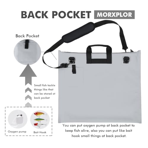 MORXPLOR Fish Bag Heavy Duty Tournament Fishing Weigh in Bag 26x23 19x34 inches - color: 23inch Light Grey