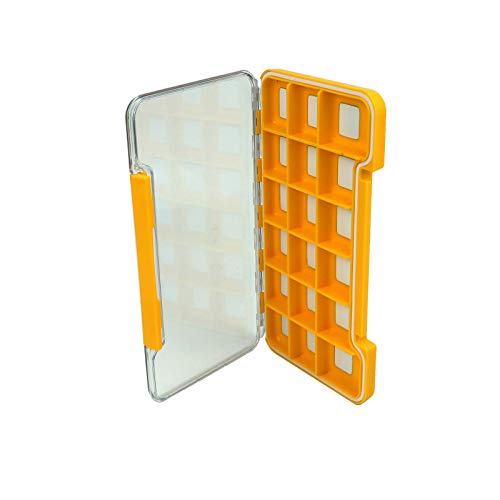 Waterproof Fly Fishing Box Slim Fishing Storage Fishing Tackle Case Multi Magnetic Compartments Tackle Hook Storage Box7.36"X4.02"X0.63" (187X102X16mm)(Orange-H046L18C) - color: Orange-18C