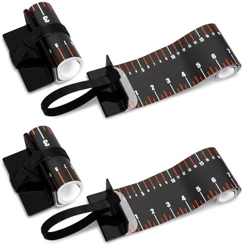 VioraWhite 2 Pcs 48 Inch Fishing Ruler Fishing Measuring Tape with Bump Board Waterproof Portable Roll up Fish Measuring Board Device Tool for Crappie Tuna Shark Swordfish - color: Black, size: 48 Inch