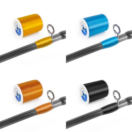 Aventik Fishing Rod Wrapping Thread for Guide Building 500D/100YDS 8PCS Nylon Thread Fishing Rod Repair Kit Fishing Rod Building Supplies - style: 8 Pack Rainbow Color Nylon Thread