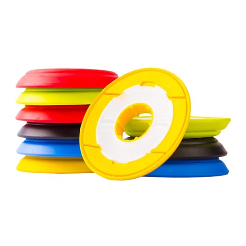 erioctry 10PCS Silicone Fishing Line Spool Holders, 60mm Thread Keeper Bobbins, Mixed Colors Line Storage for Fishing Tackle Organization