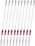 Texas Rigs 10 Pack, Pre-Rigged Bass Fishing Rig with Bullet Weight, Swivel & Snap, Weedless Soft Plastic Rig for Largemouth & Smallmouth Bass - color: Blood, size: 3/16oz