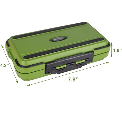 small tackle box, mini waterproof fishing tackle box organizer, double sided organizer travel box(L Green) - color: Type B: Green (Size: 7.8" L X 4.2" W X 1.8" H)