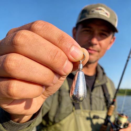 Fishing Weights Sinkers Kit Bass Casting Weights Drop Shot Weights with Swivel for Freshwater Saltwater Catfish Weights - style: 43pcs