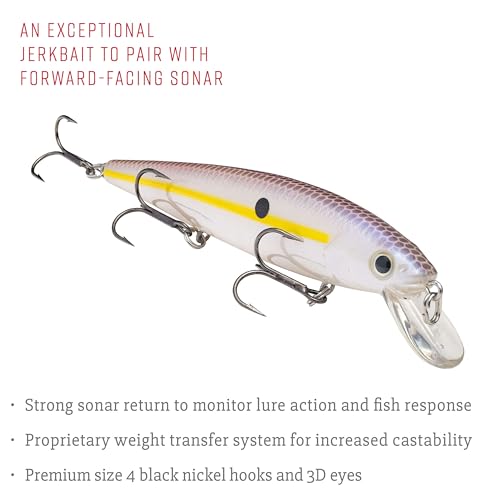 Strike King KVD Jerkbait 3 Hook - color: Chartreuse Shad, size: 4.75 inch (Pack of 1)